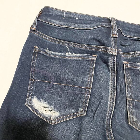 American Eagle Super Stretch Denim Jeans Size 4 Distressed - Picture 13 of 14